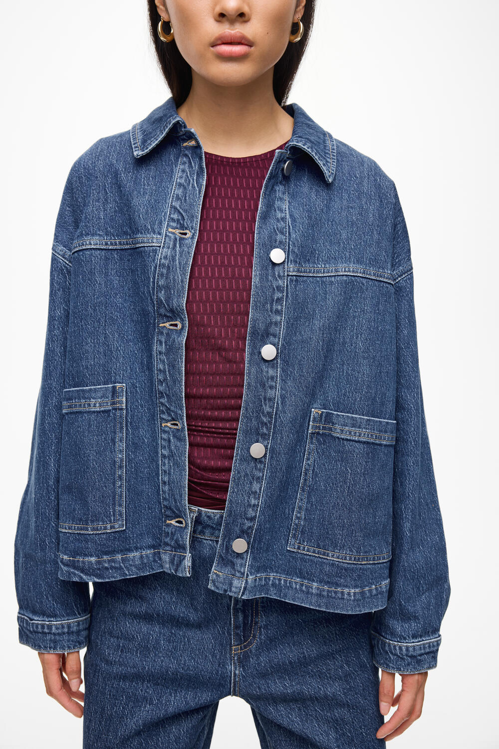 Vijaf denimjakke - Medium Blue Denim